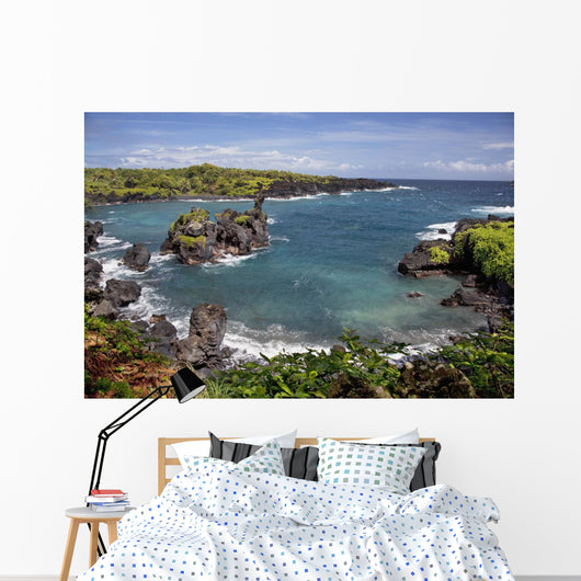Hawaii, Maui, Hana, View of the Waianapanapa coastline Wall Mural