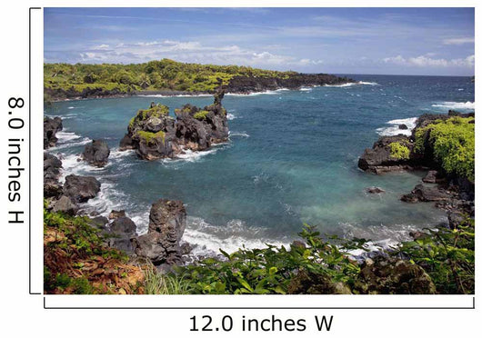 Hawaii, Maui, Hana, View of the Waianapanapa coastline Wall Mural