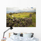Hawaii, Maui, Kula, A stone wall lines a country road Wall Mural