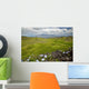 Hawaii, Maui, Kula, A stone wall lines a country road Wall Mural
