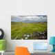 Hawaii, Maui, Kula, A stone wall lines a country road Wall Mural