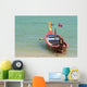 Close up of longtail boats along the in water Wall Mural