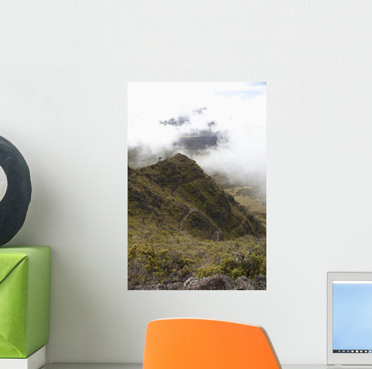 Hawaii, Maui, Haleakala Switchbacks through clouds Wall Mural