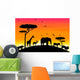 Safari Acacia Animal Wall Mural
