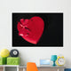 Valentines heart-shaped candy box against black background Wall Mural