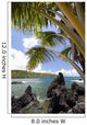 Sunny blue skies light up the lush coast with palm trees Wall Mural