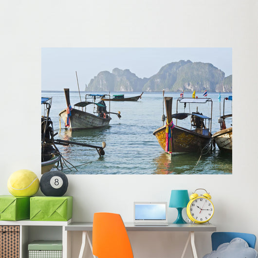 Mountains in distance Wall Mural