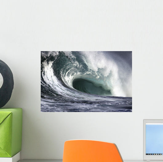 Hawaii, Big powerful wave break Wall Mural