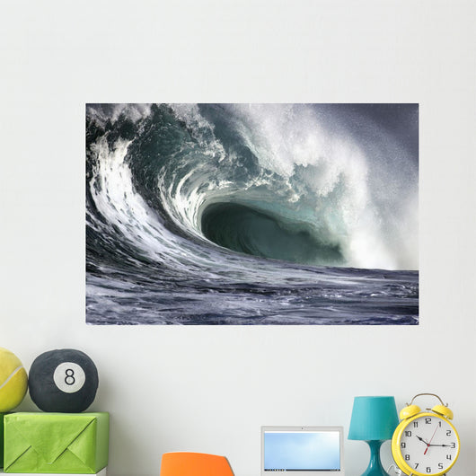 Hawaii, Big powerful wave break Wall Mural