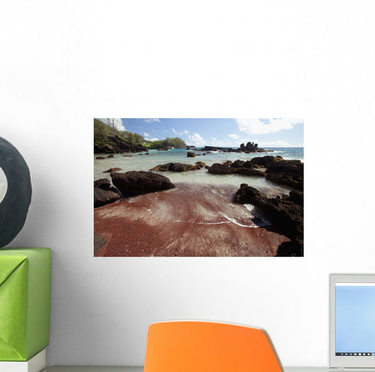 Hawaii, Maui, Hana, A sunny view of Koki Beach on a calm day Wall Mural