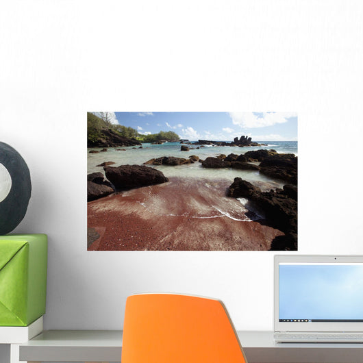 Hawaii, Maui, Hana, A sunny view of Koki Beach on a calm day Wall Mural