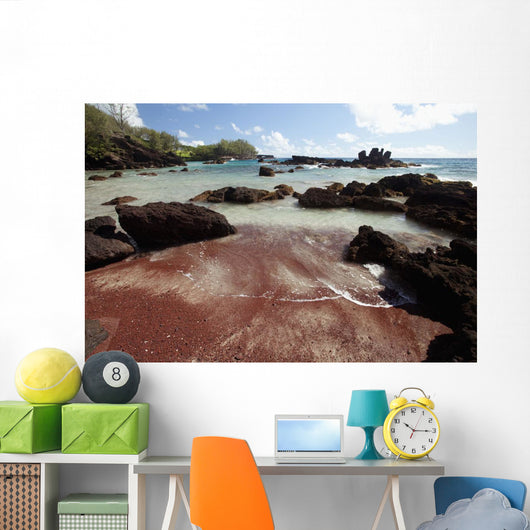 Hawaii, Maui, Hana, A sunny view of Koki Beach on a calm day Wall Mural