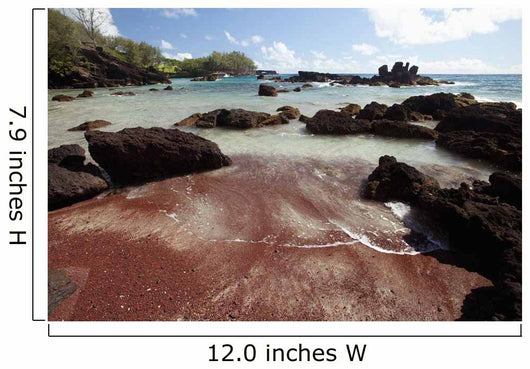 Hawaii, Maui, Hana, A sunny view of Koki Beach on a calm day Wall Mural