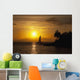 Hawaii, Maui, Makena, A silhouette of a sailboat at sunset Wall Mural