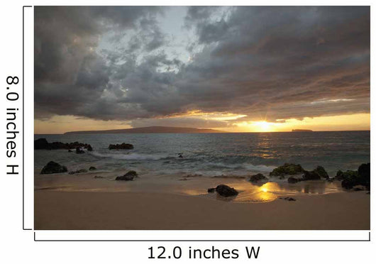 Hawaii, Maui, Makena, Cloudy sunset at Big Beach Wall Mural
