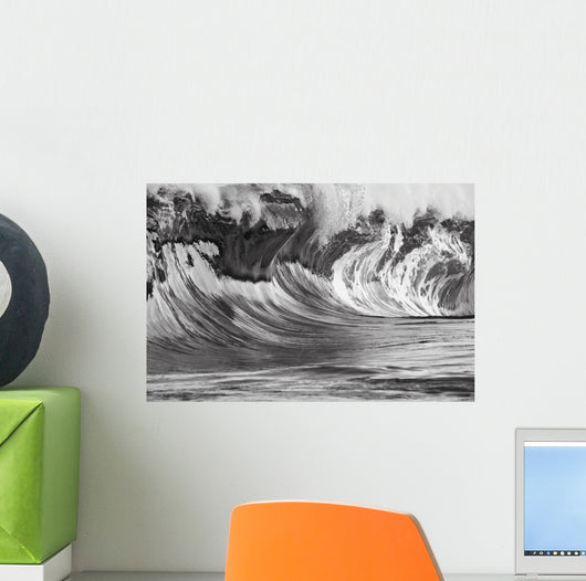 Hawaii, Big powerful wave breaks on the shore Wall Mural