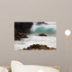 Hawaii, Maui, Makena, An ocean wave crashes among a lava coast Wall Mural