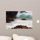 Hawaii, Maui, Makena, An ocean wave crashes among a lava coast Wall Mural
