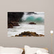 Hawaii, Maui, Makena, An ocean wave crashes among a lava coast Wall Mural