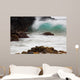 Hawaii, Maui, Makena, An ocean wave crashes among a lava coast Wall Mural