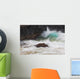 Hawaii, Maui, Makena, An ocean wave crashes among a lava coast Wall Mural