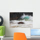 Hawaii, Maui, Makena, An ocean wave crashes among a lava coast Wall Mural