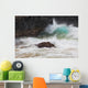 Hawaii, Maui, Makena, An ocean wave crashes among a lava coast Wall Mural