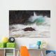 Hawaii, Maui, Makena, An ocean wave crashes among a lava coast Wall Mural