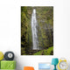 Hawaii, Maui, A waterfall in Kipahulu with lush foliage Wall Mural