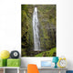 Hawaii, Maui, A waterfall in Kipahulu with lush foliage Wall Mural