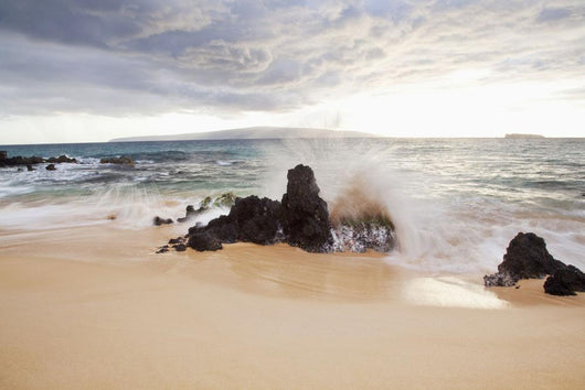 Hawaii, Maui, Surf crashes onto Big Beach Wall Mural