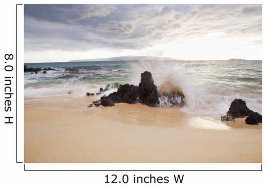 Hawaii, Maui, Surf crashes onto Big Beach Wall Mural