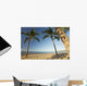 Hawaii, Lanai, Hulopoe Beach, Tall palm trees on a beautiful beach Wall Mural