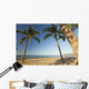 Hawaii, Lanai, Hulopoe Beach, Tall palm trees on a beautiful beach Wall Mural