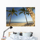 Hawaii, Lanai, Hulopoe Beach, Tall palm trees on a beautiful beach Wall Mural