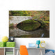 Bridge over river in autumn Wall Mural