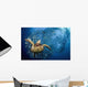 glides below a school of Bigeye Jacks Wall Mural