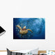 glides below a school of Bigeye Jacks Wall Mural