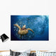 glides below a school of Bigeye Jacks Wall Mural