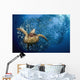 glides below a school of Bigeye Jacks Wall Mural