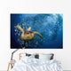glides below a school of Bigeye Jacks Wall Mural