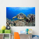Hawaii, Maui, A wide angle of a green sea turtle viewed straight on Wall Mural