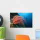 Indonesia, Divers and whip coral on ther reef Wall Mural