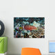 Hawaii, Ringtail wrasse swimming over a coral reef Wall Mural