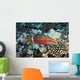 Hawaii, Ringtail wrasse swimming over a coral reef Wall Mural