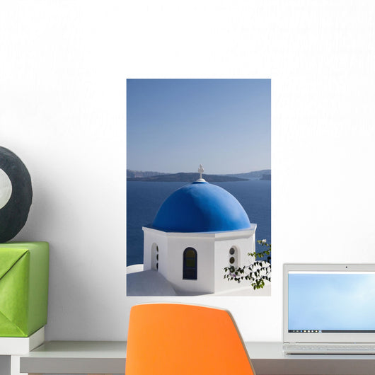 Island of Thirassia in the distance Wall Mural