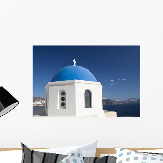 Island of Thirassia in the distance Wall Mural