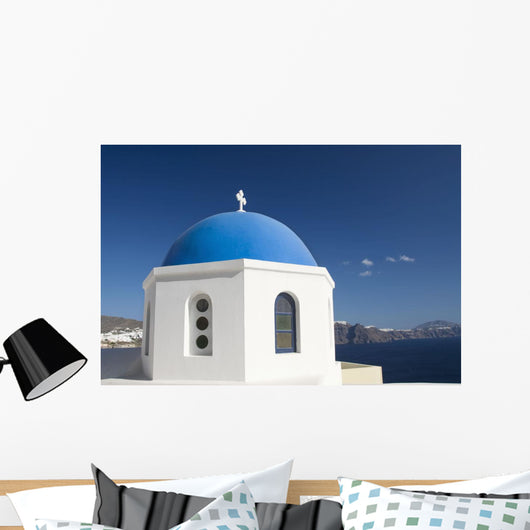 Island of Thirassia in the distance Wall Mural