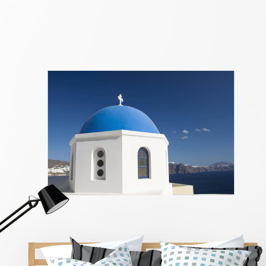 Island of Thirassia in the distance Wall Mural