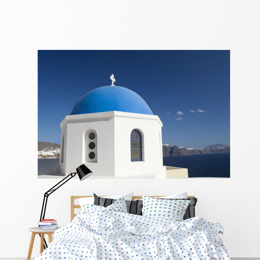 Island of Thirassia in the distance Wall Mural